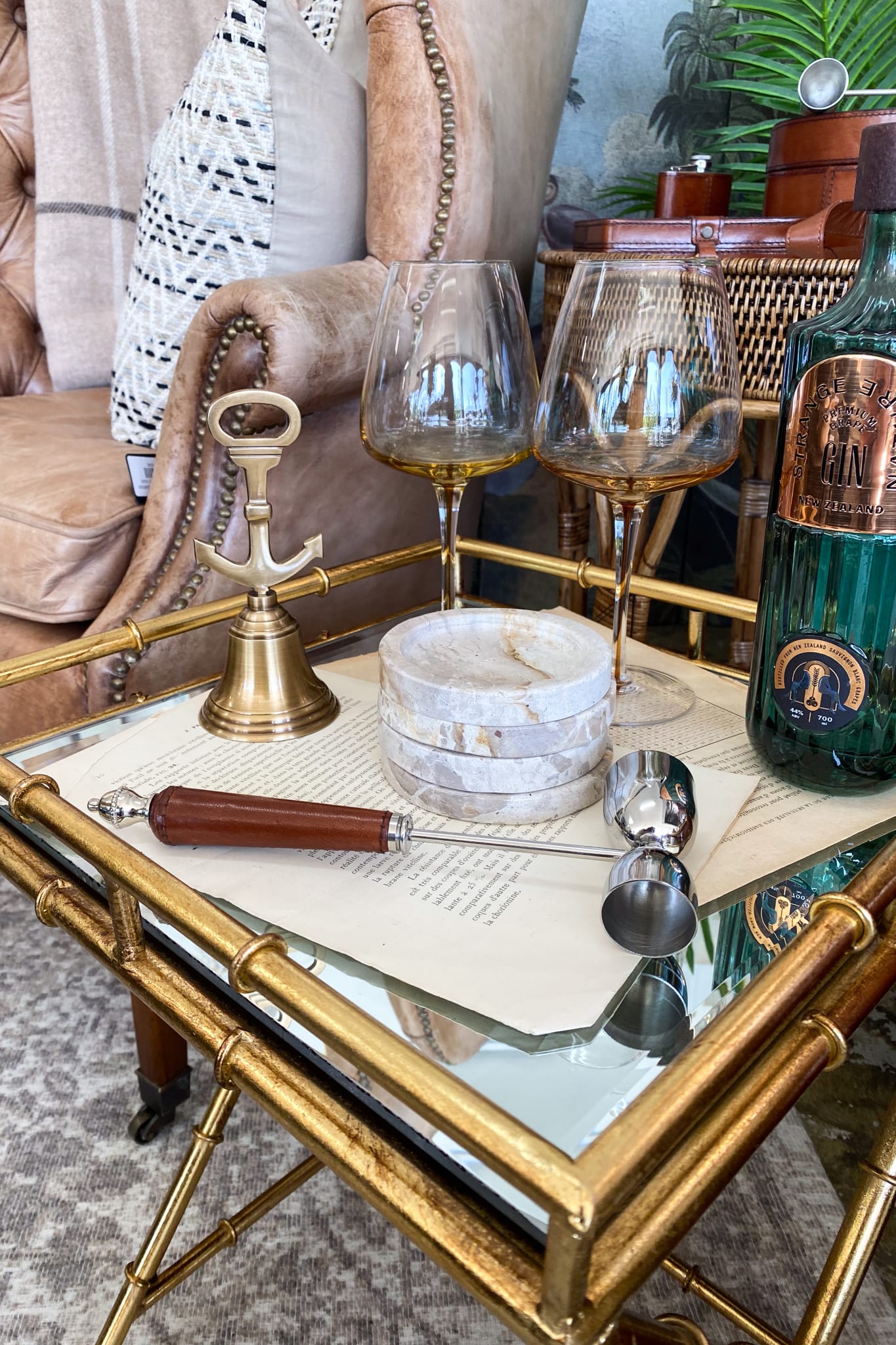 Leather And Stainless-Steel Nip Measure - Magpie Style