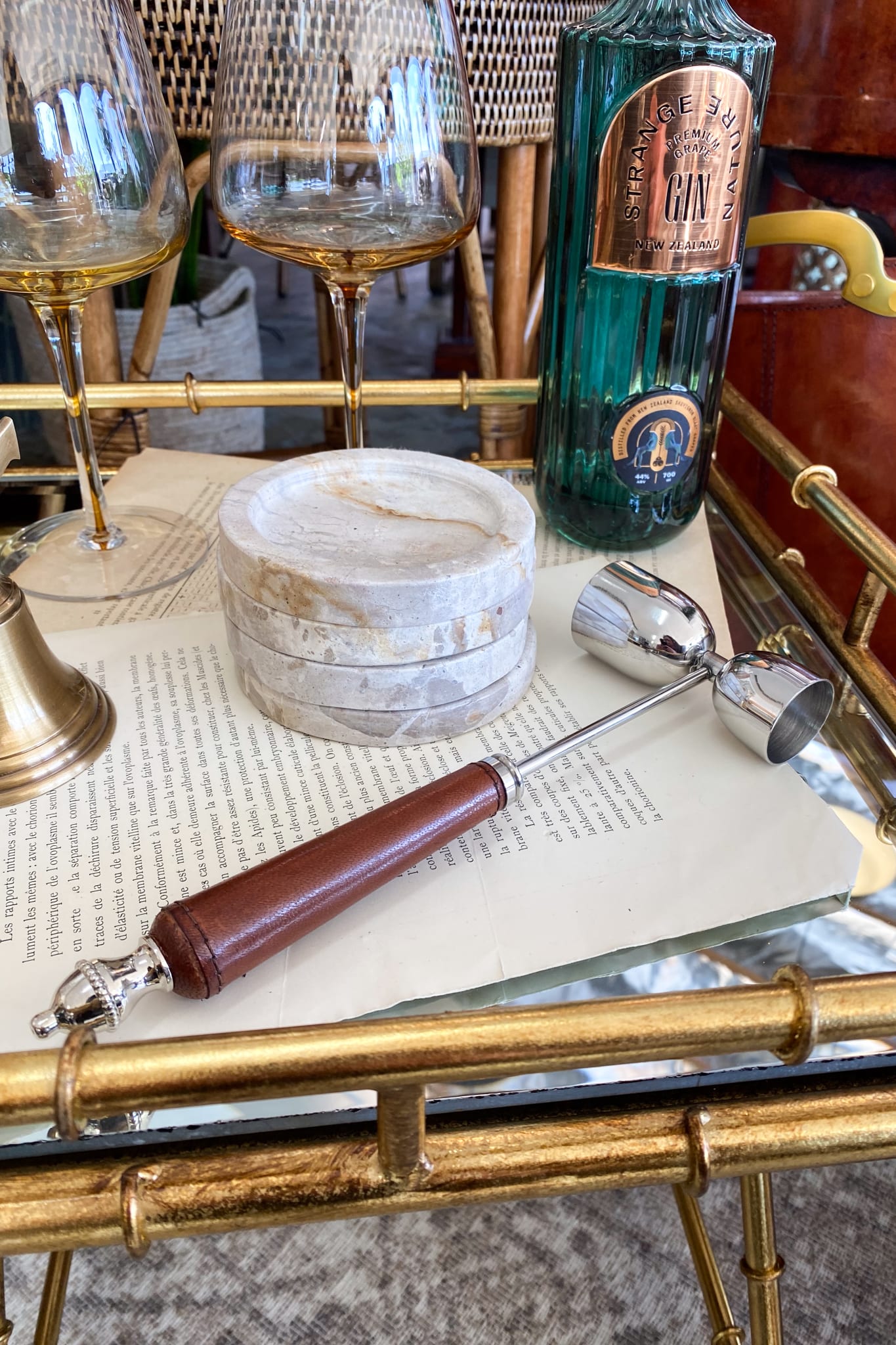 Leather And Stainless-Steel Nip Measure - Magpie Style