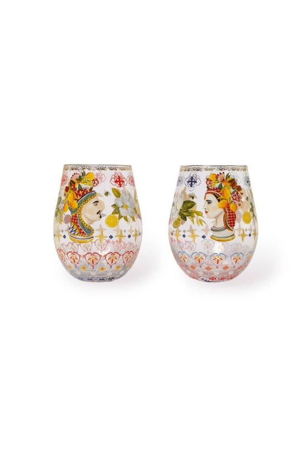 Italian Summer Glass Tumblers Set Of 2 - Magpie Style
