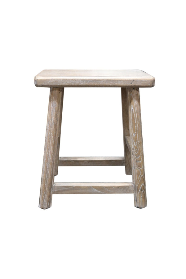 Antique Elm Rectangle Stool - Magpie Style