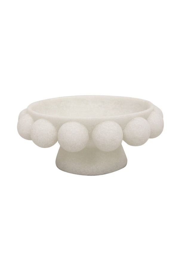 Marble Resin Plinth Bowl - White - Magpie Style