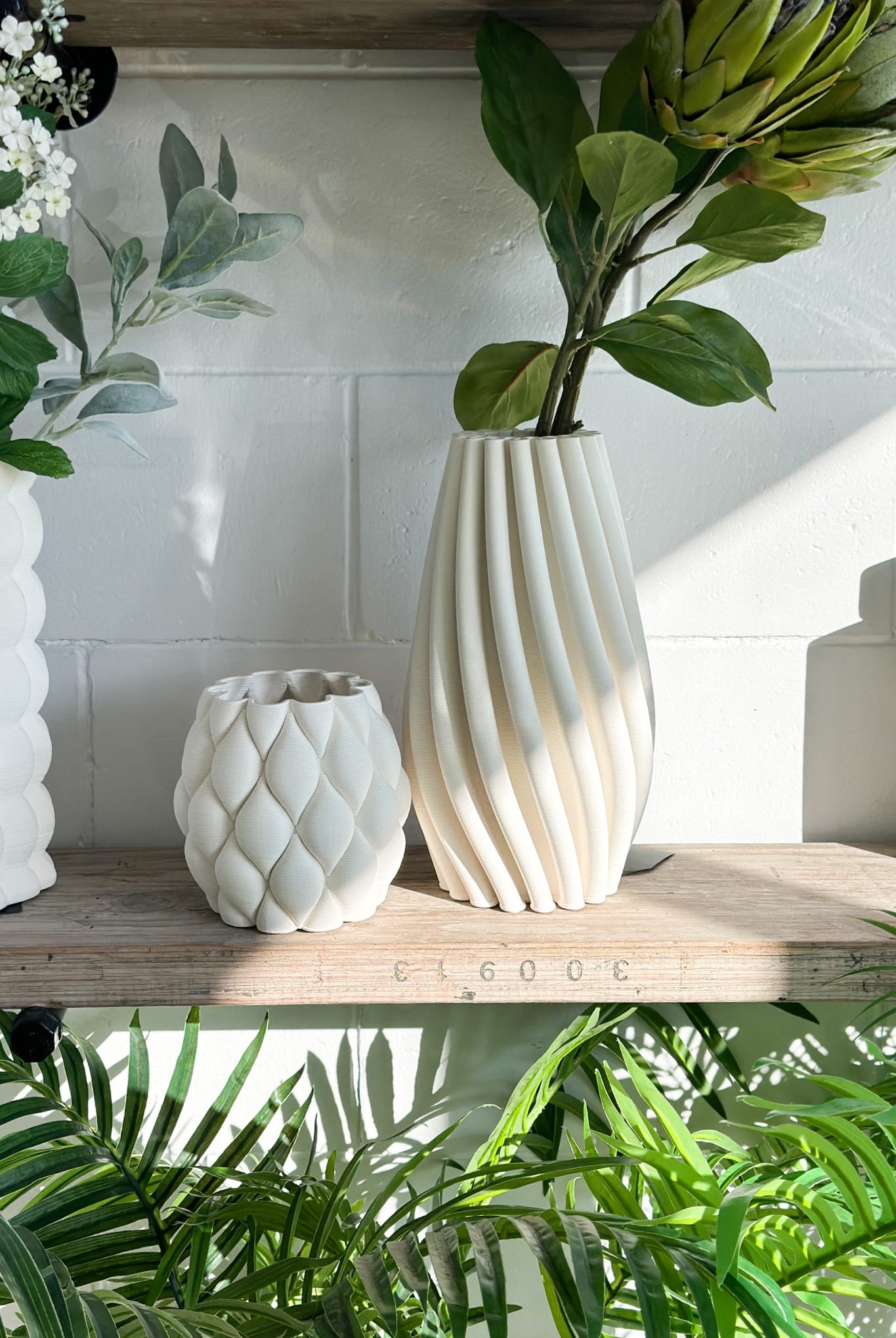 White Quilted Porcelain Vase - Small - Magpie Style