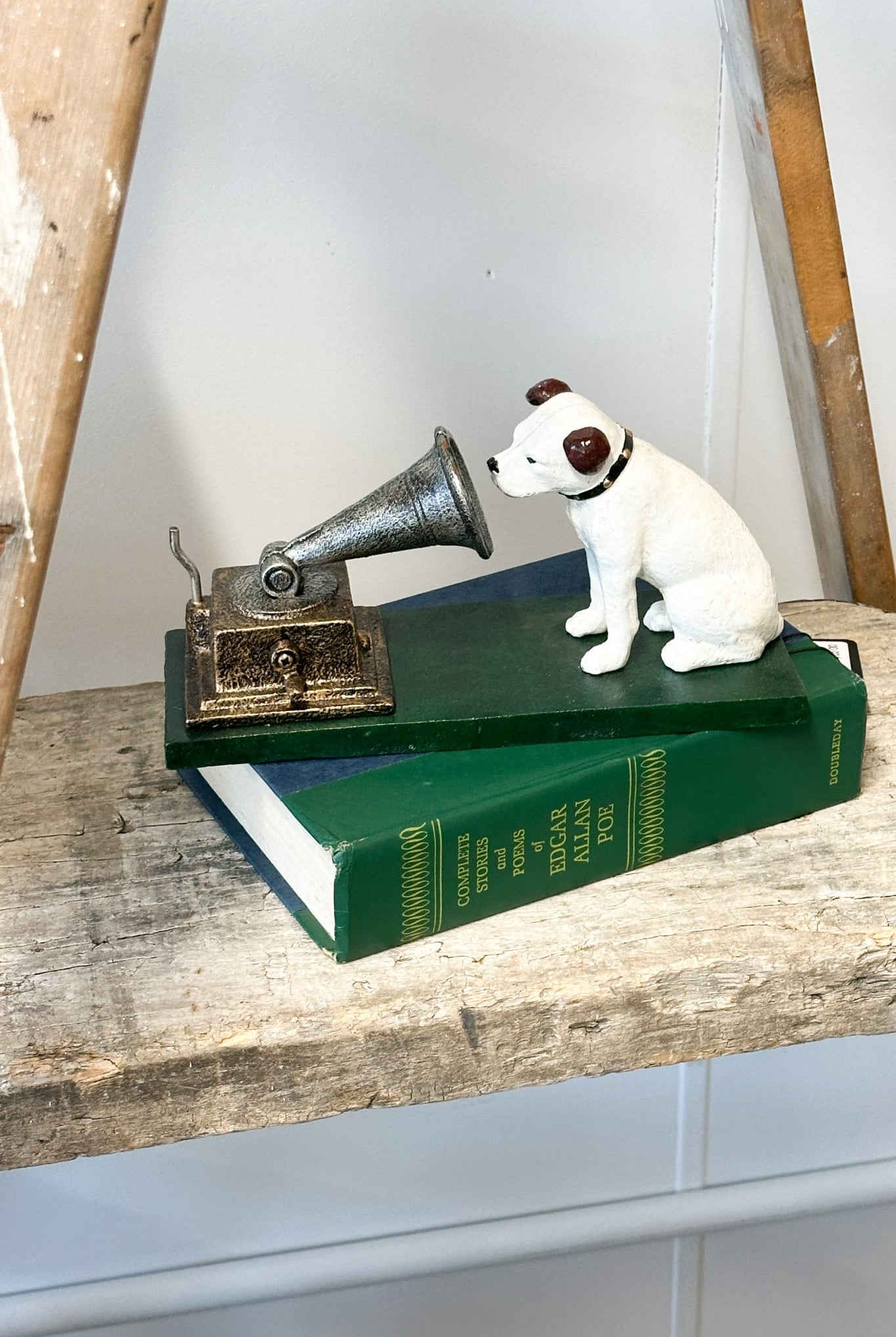 Nipper Dog with Gramophone Bookends - Cast Iron - Magpie Style