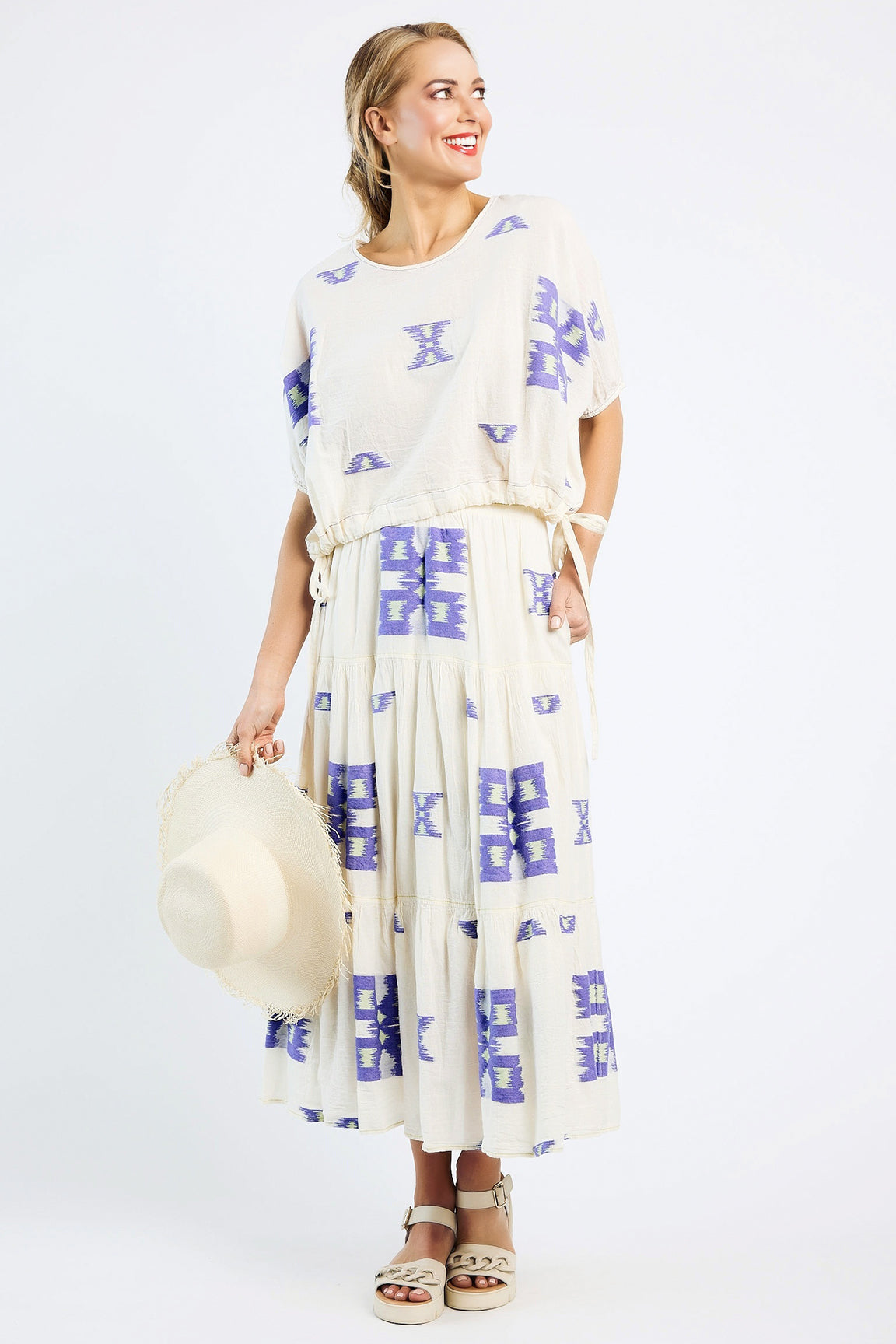 DEVOTION TWINS Iliokali Skirt Blue/Lime - Magpie Style