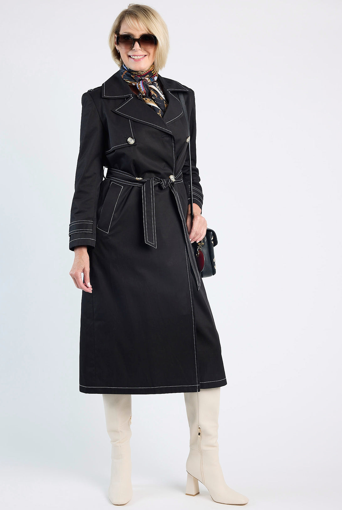 MOKÉ Kim Trench Coat in Black - Magpie Style