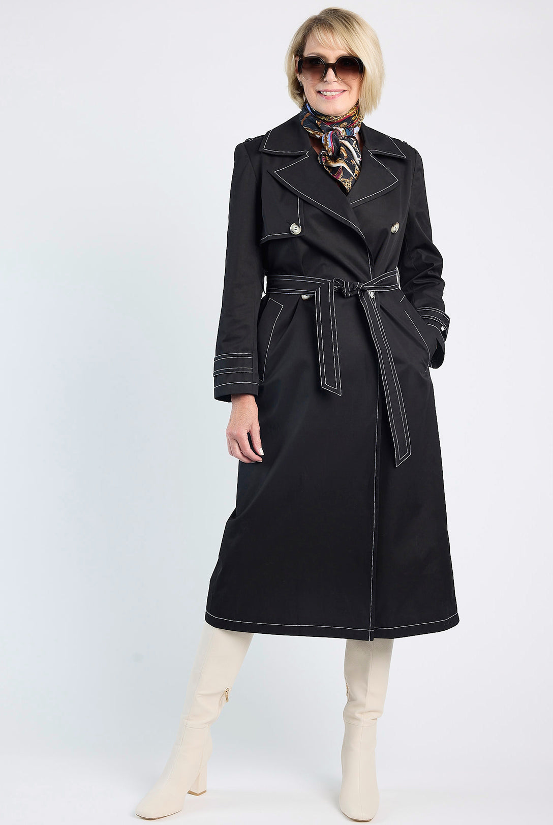 MOKÉ Kim Trench Coat in Black - Magpie Style
