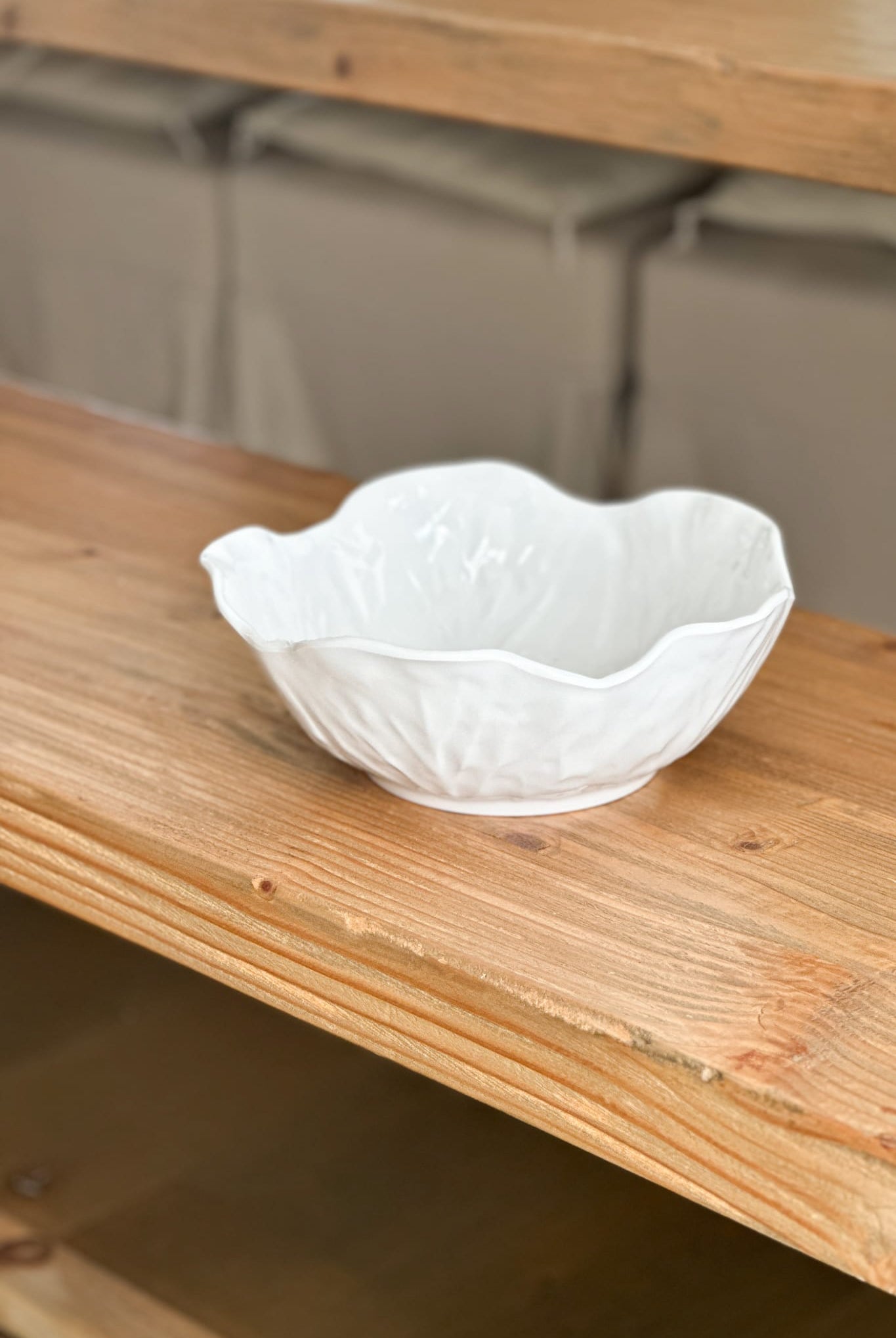 Medium Cabbage Leaf Melamine Bowl 27cm - Magpie Style