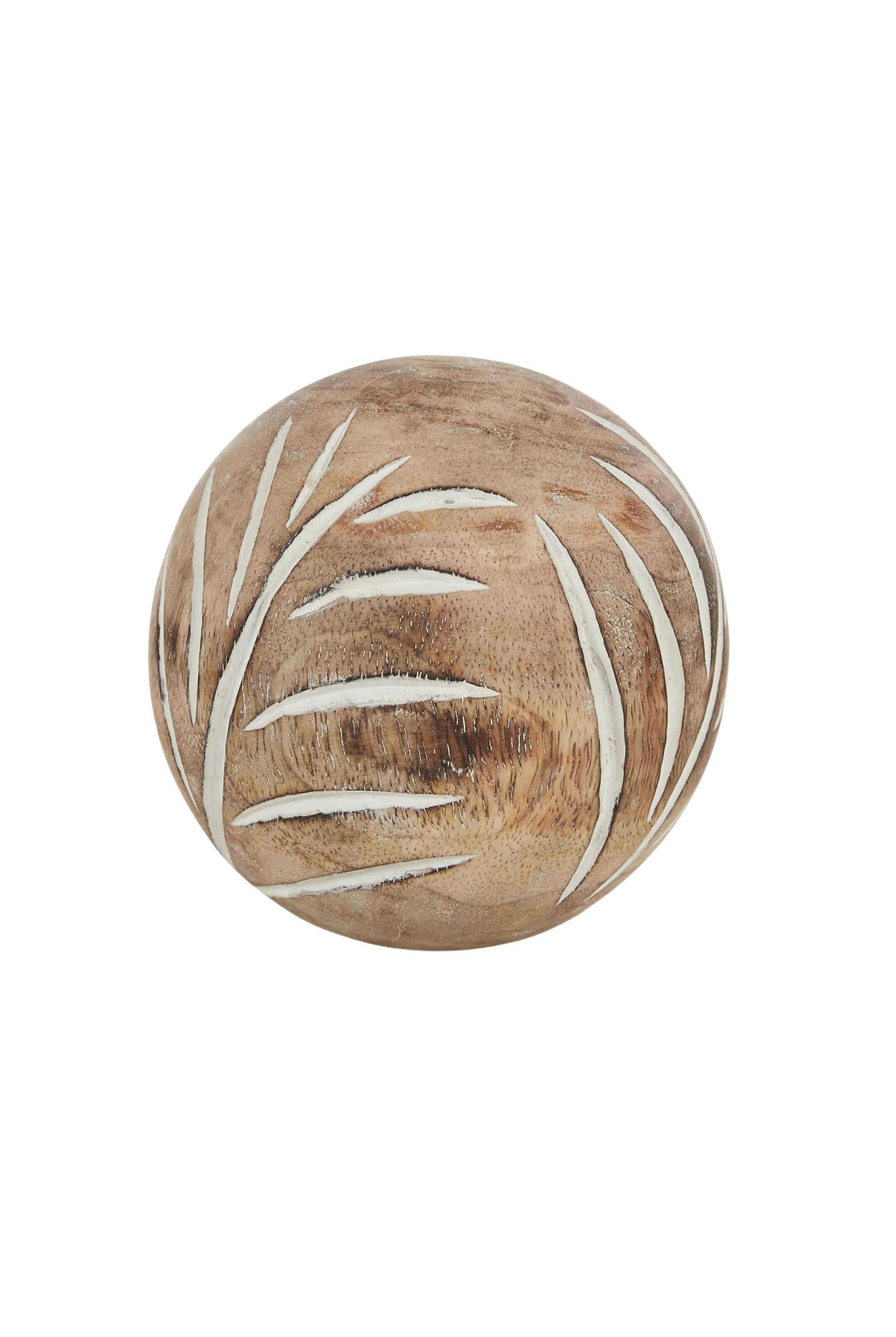 Spruce Hand Carved Wooden Ball 10cm - Magpie Style