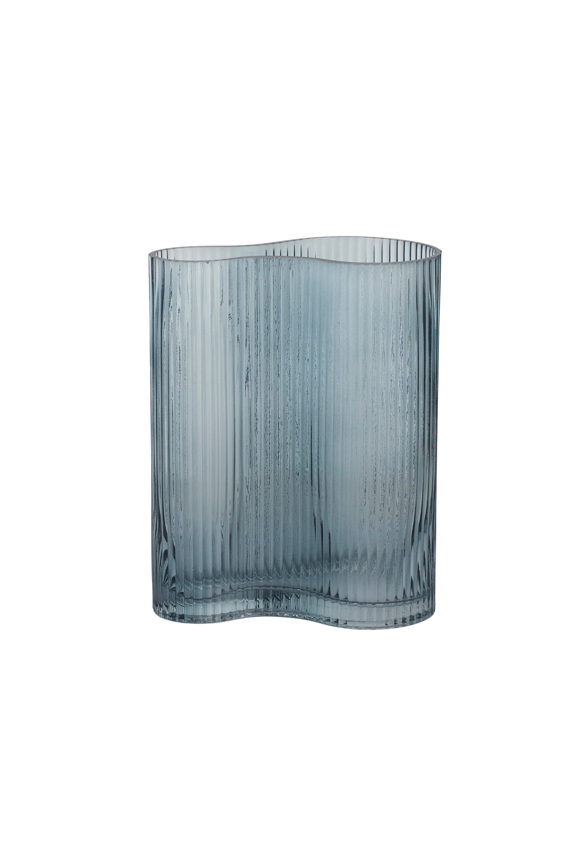 Ripple Blue Glass Vase - Lge - Magpie Style