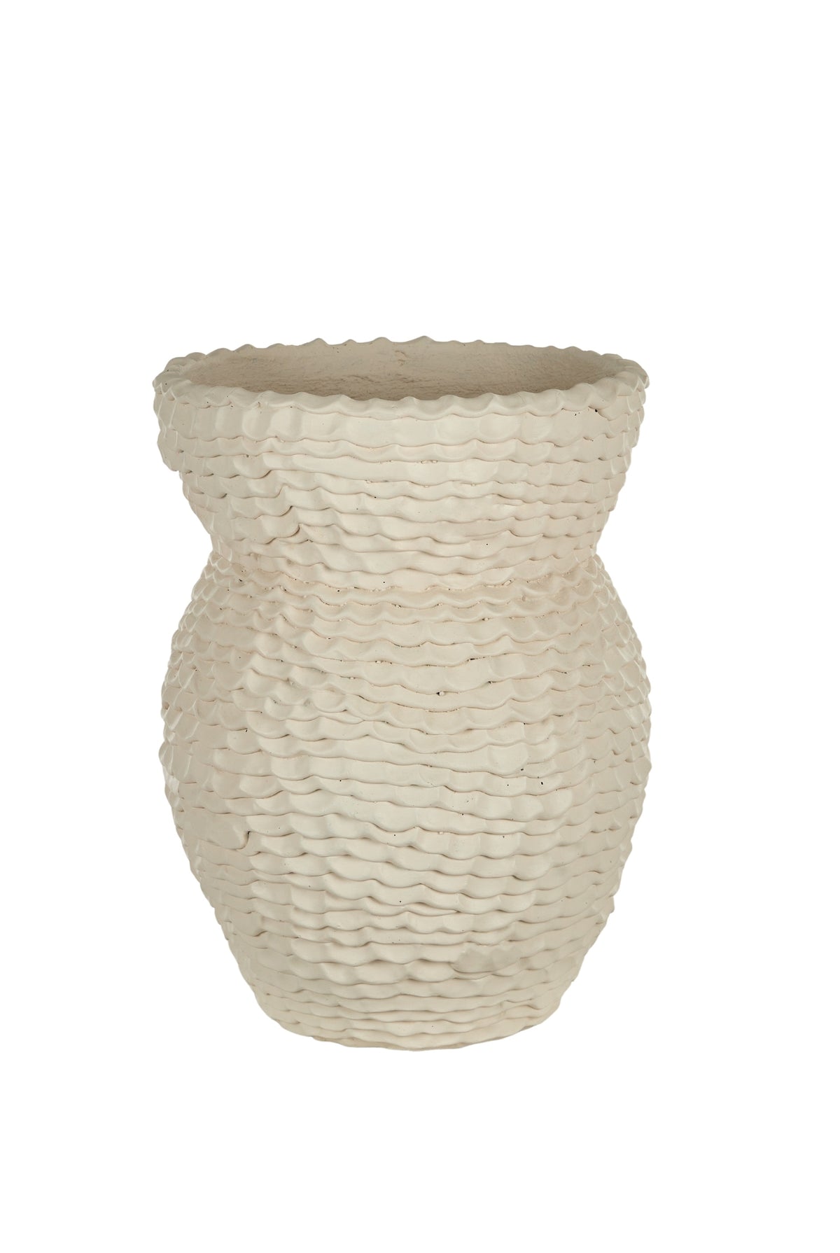 Large Cream Textured Ceramic Vase - Magpie Style