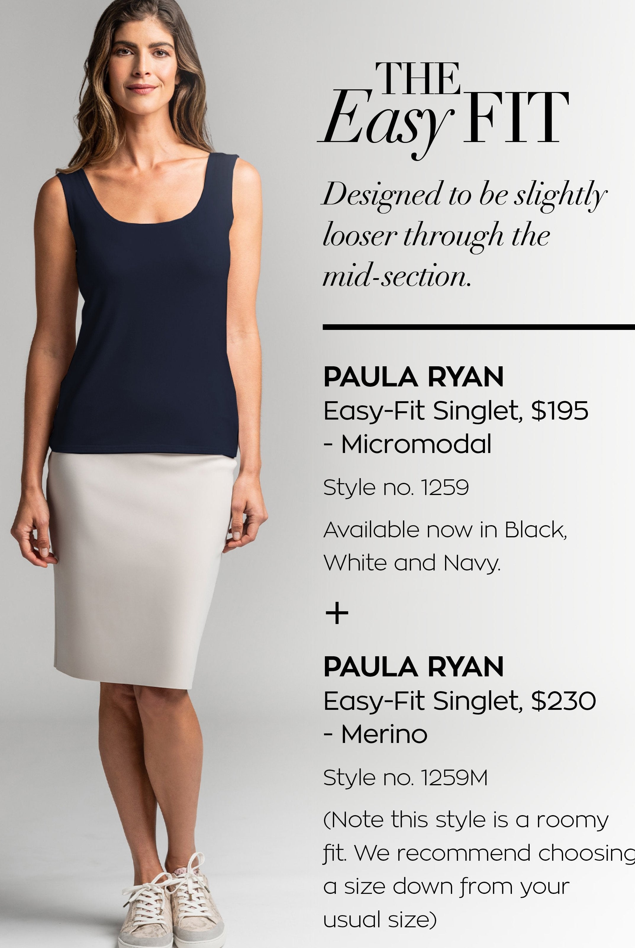 PAULA RYAN ESSENTIALS Easy Fit Singlet - Long - Micromodal - Paula Ryan