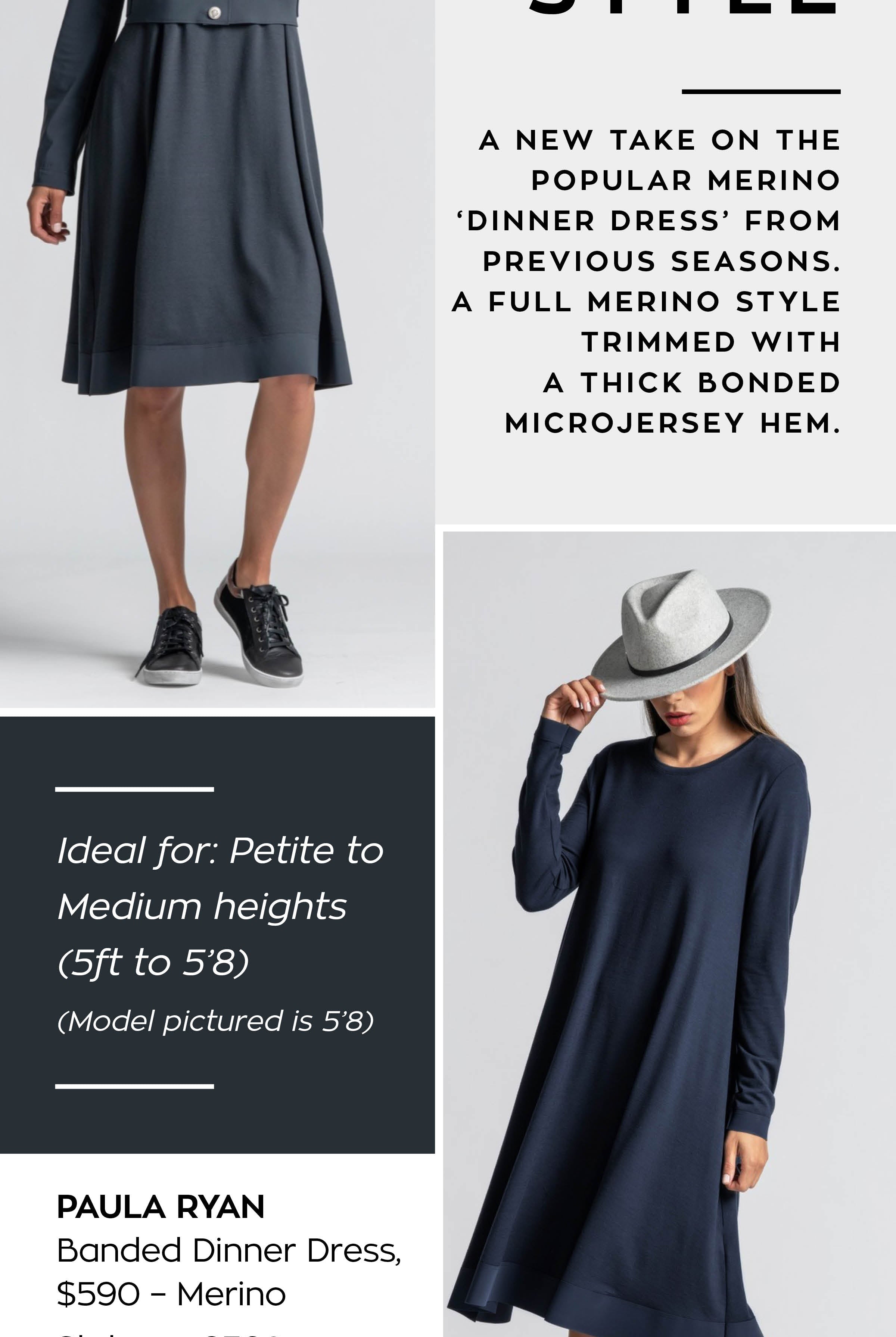 PAULA RYAN Banded Dinner Dress - French Navy - Paula Ryan