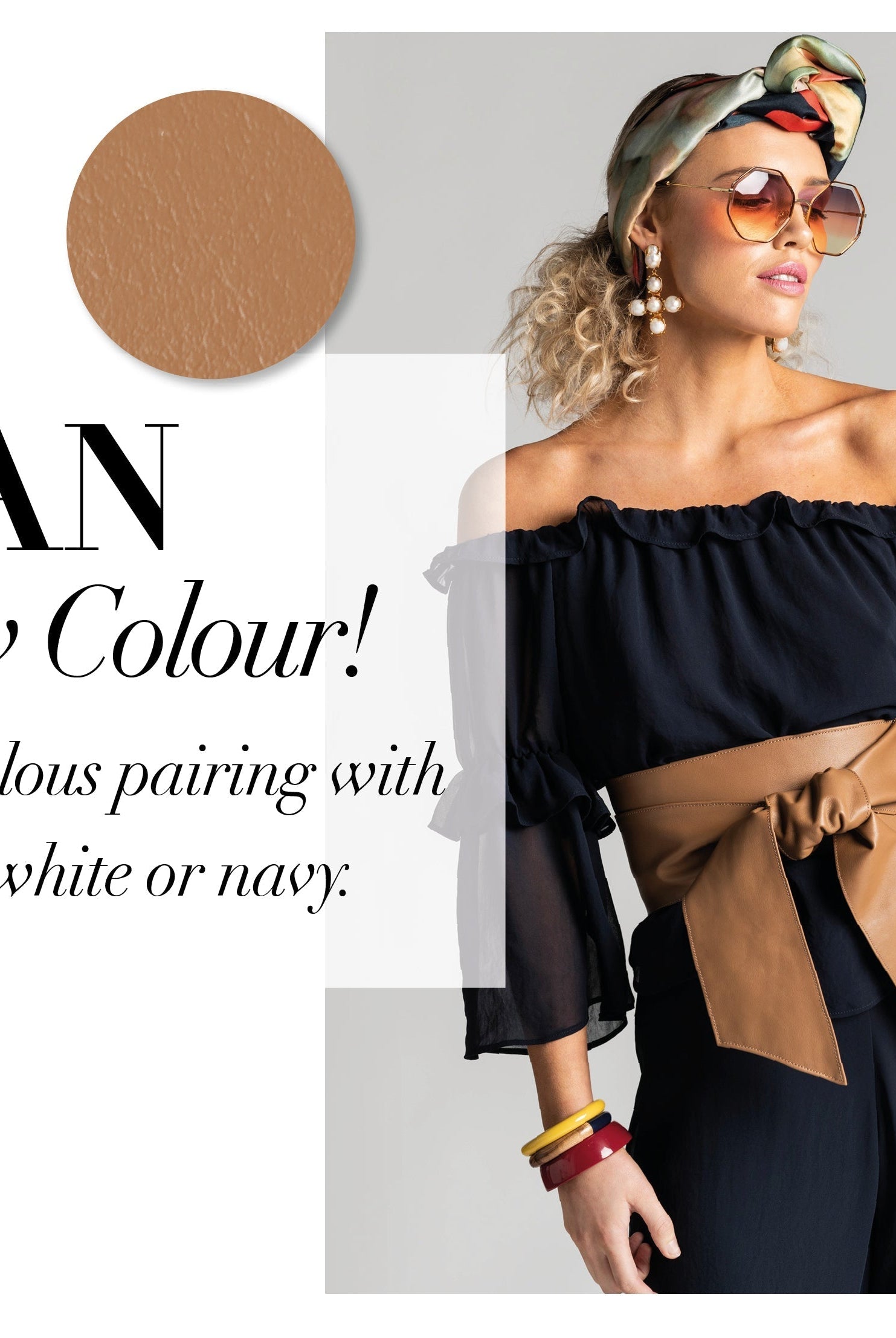 PAULA RYAN Soft Leather Wrap Belt - Tan - Paula Ryan