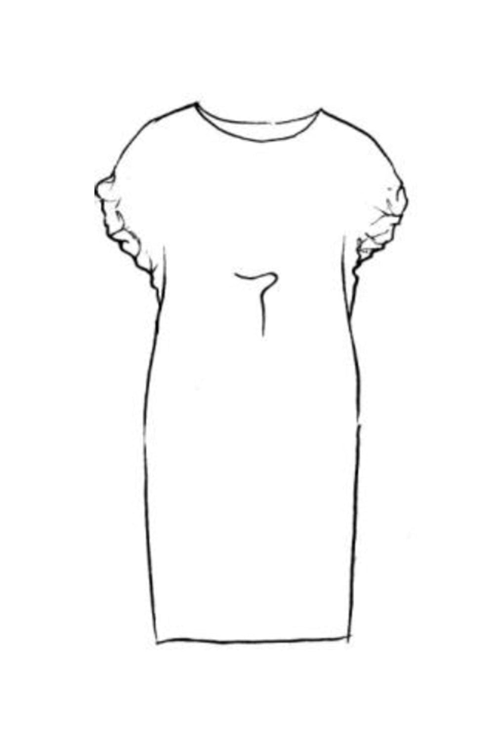 PAULA RYAN Ruched Sleeve Dress - Peony Microjersey - Paula Ryan