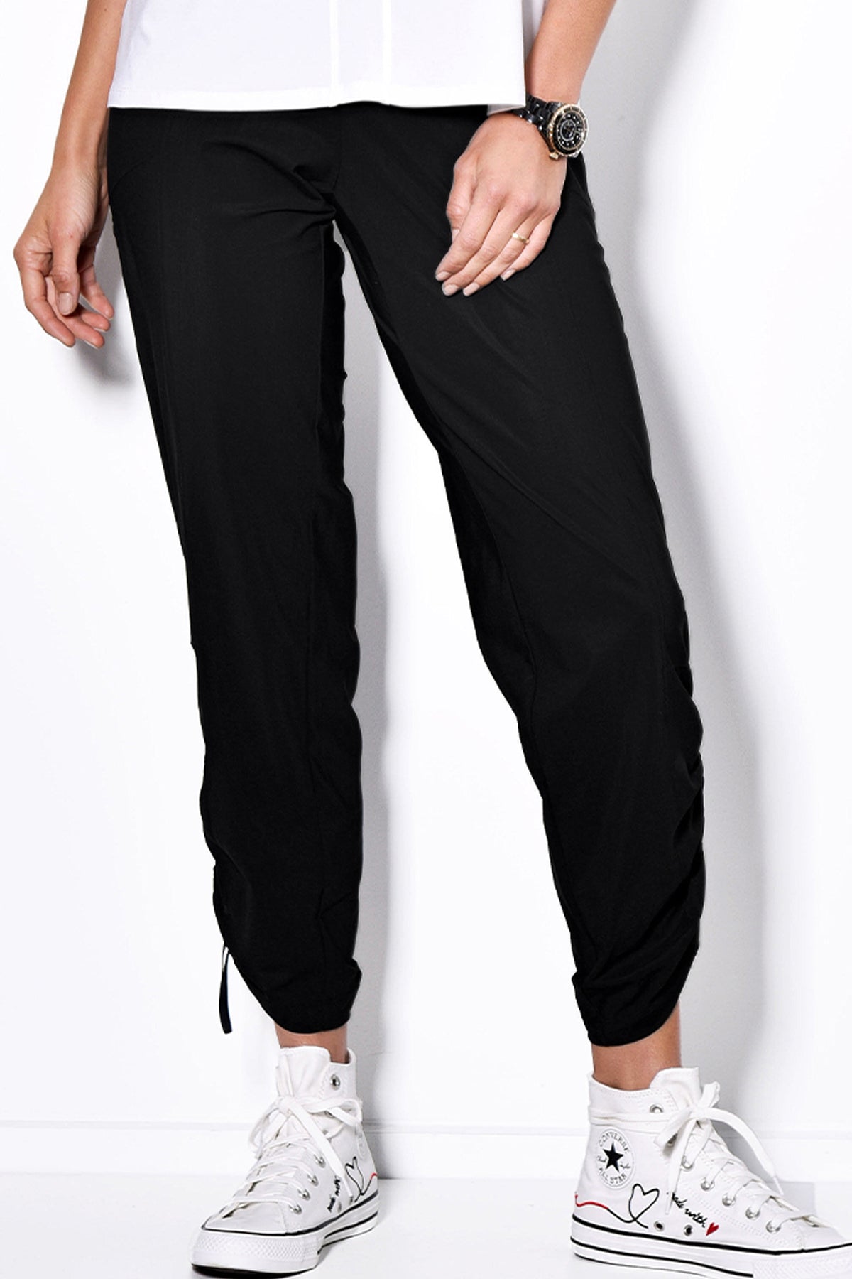 PAULA RYAN Toggled Cargo Pant - Superfine Microjersey - Black - Paula Ryan