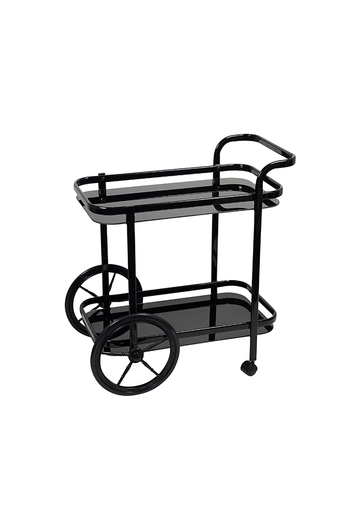 Kroon Black Coachwheel Bar Cart