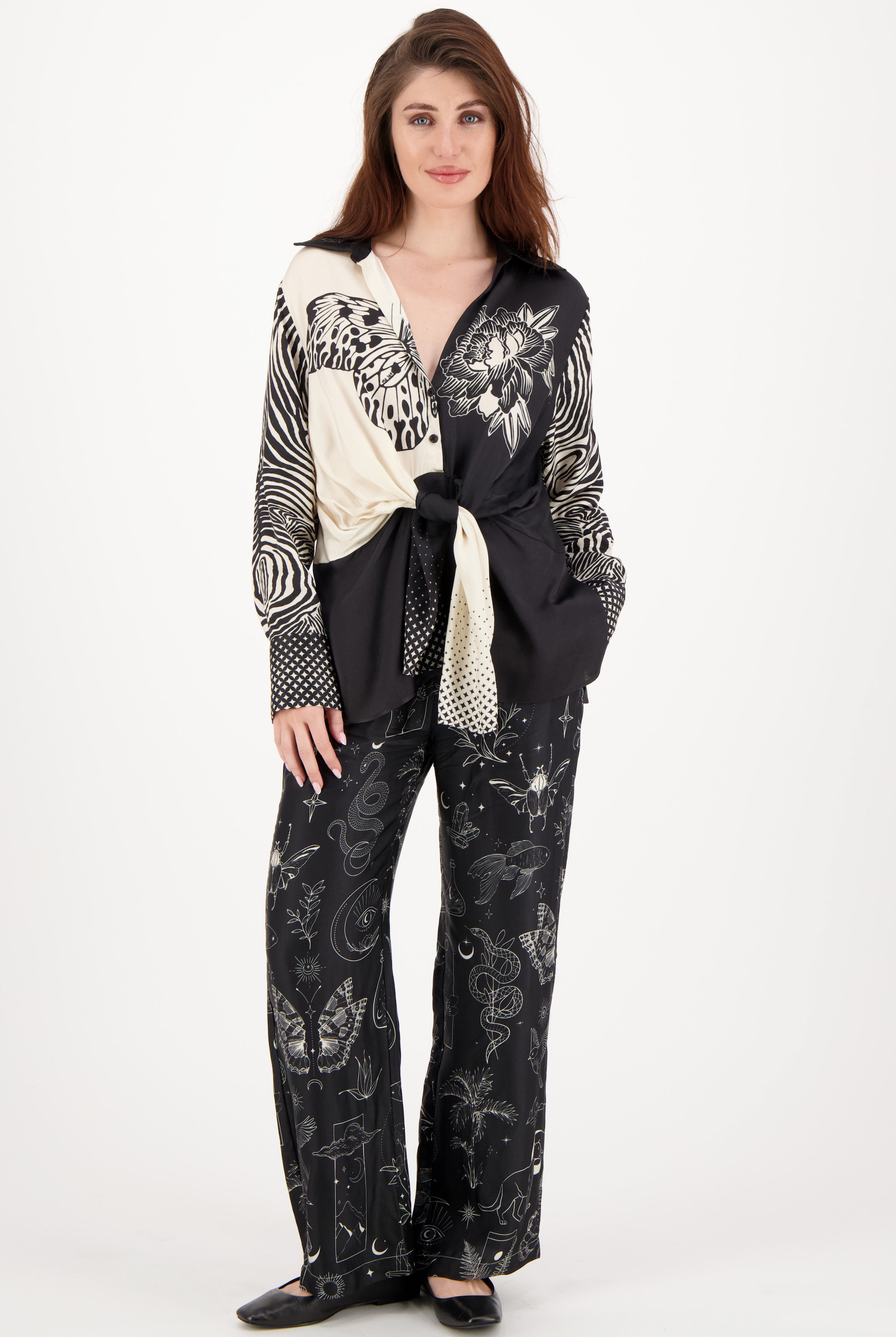 ME369 Reyna Tie Waist Shirt - Magic - Magpie Style