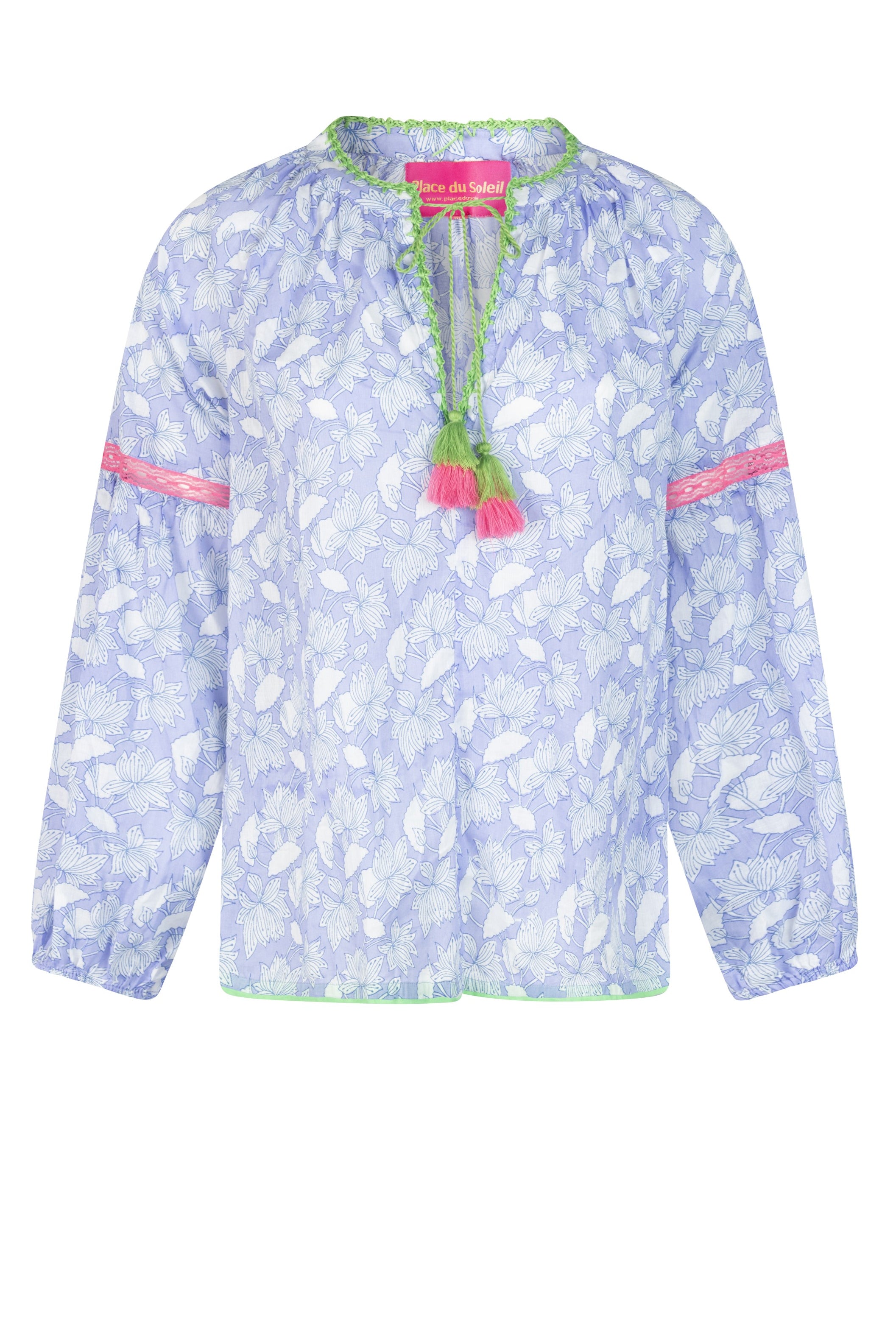 PLACE DU SOLEIL Lila Print Top - Lilac - Magpie Style