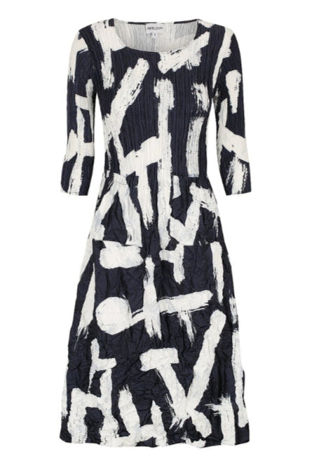 ALQUEMA 3/4 Sleeve Smash Pocket Dress - Indigo Noise - Magpie Style