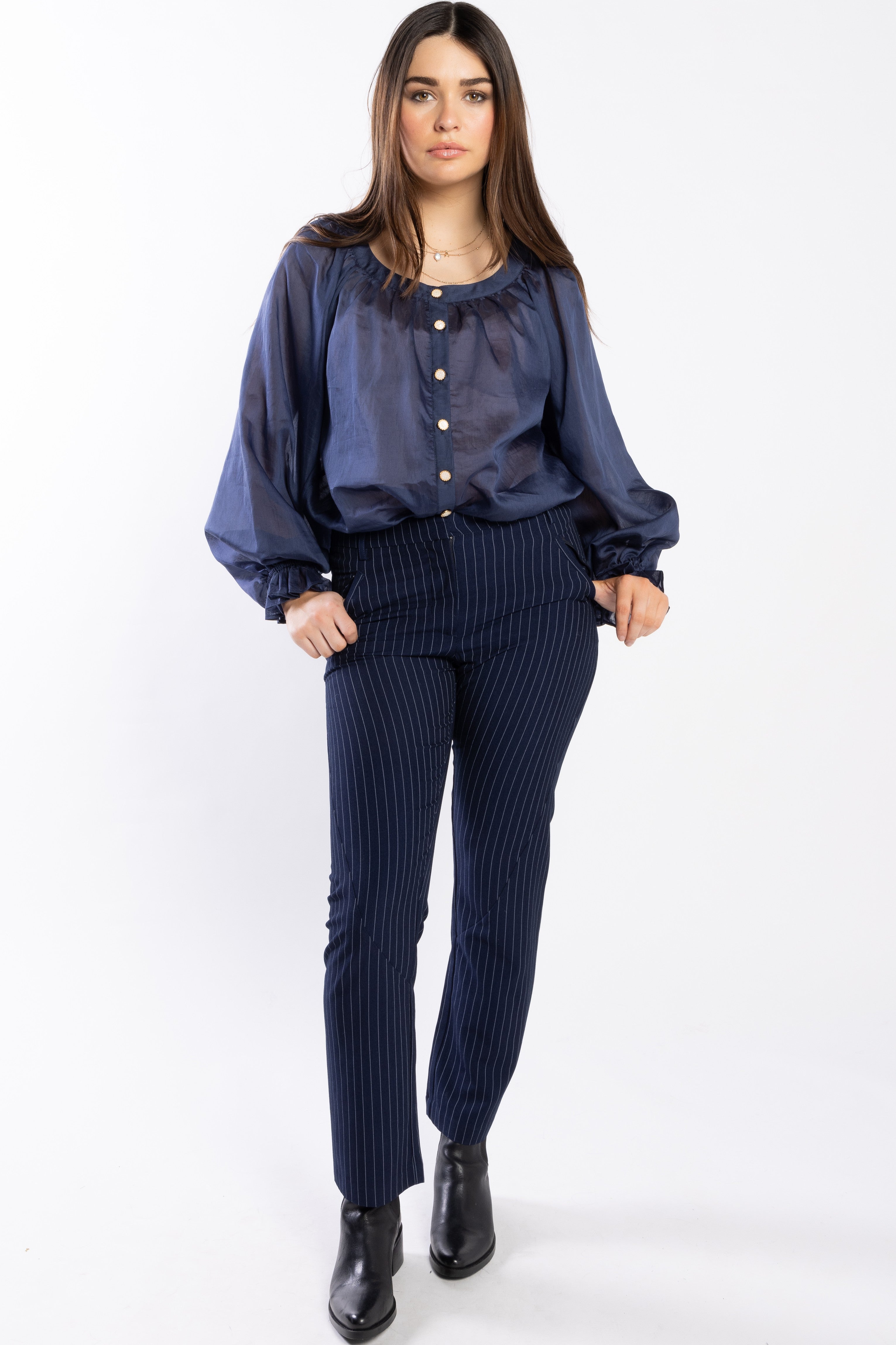 DRAMA THE LABEL Shand Blouse - Ink - Magpie Style