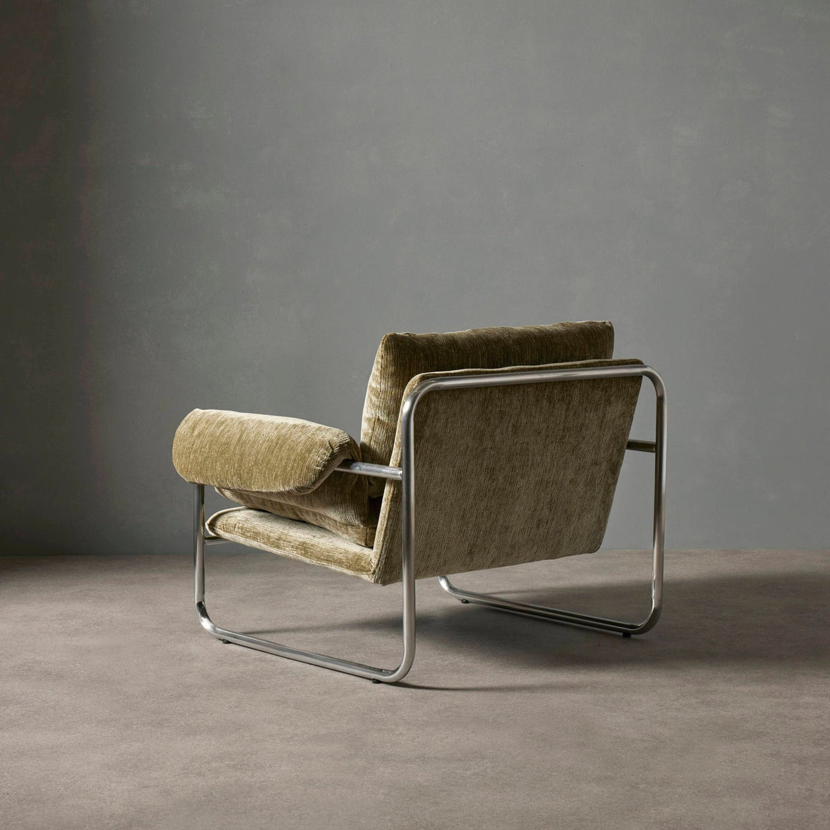 Zeke Armchair - Green & Chrome