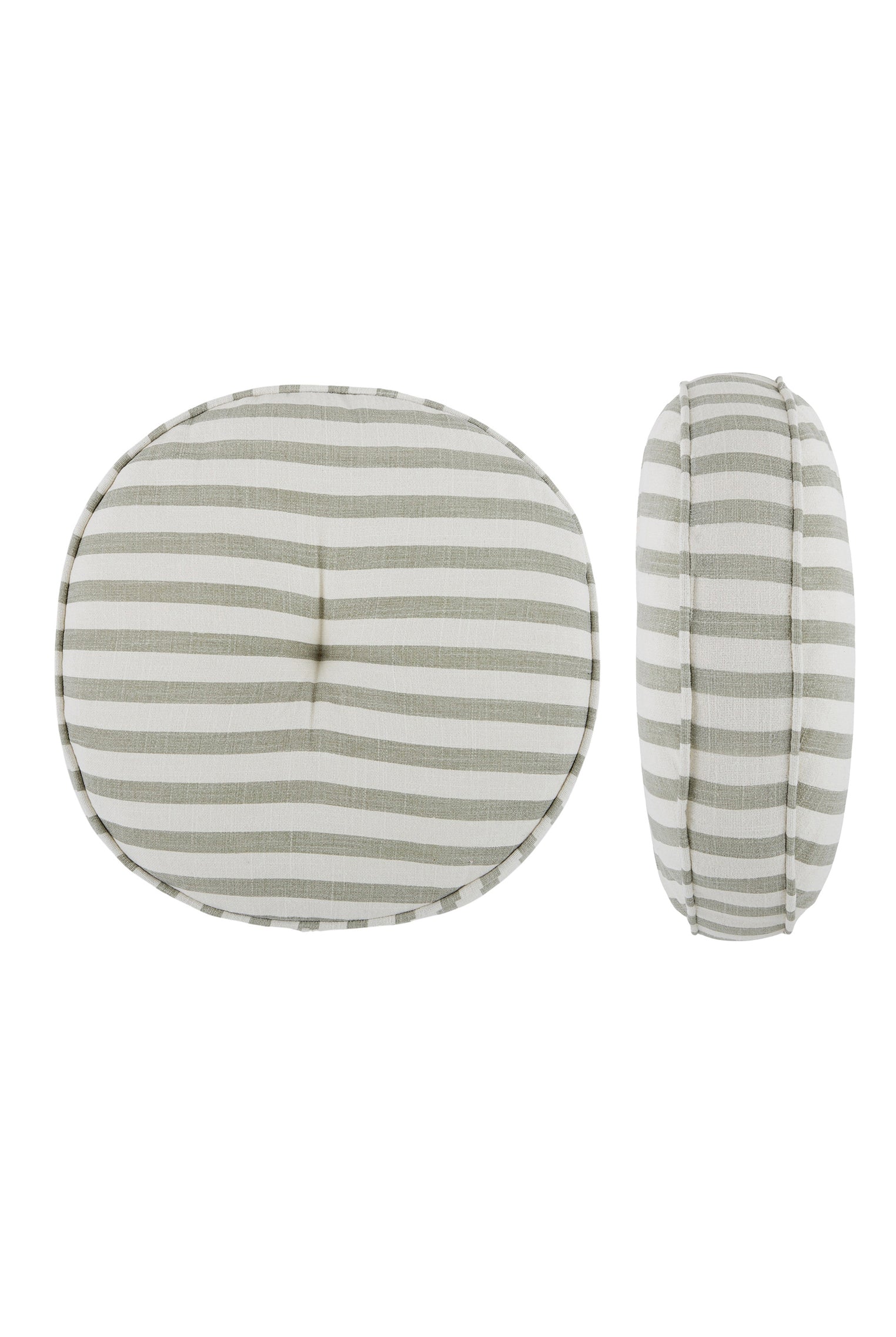 Harbour Round Cotton Cushion Sage - Magpie Style