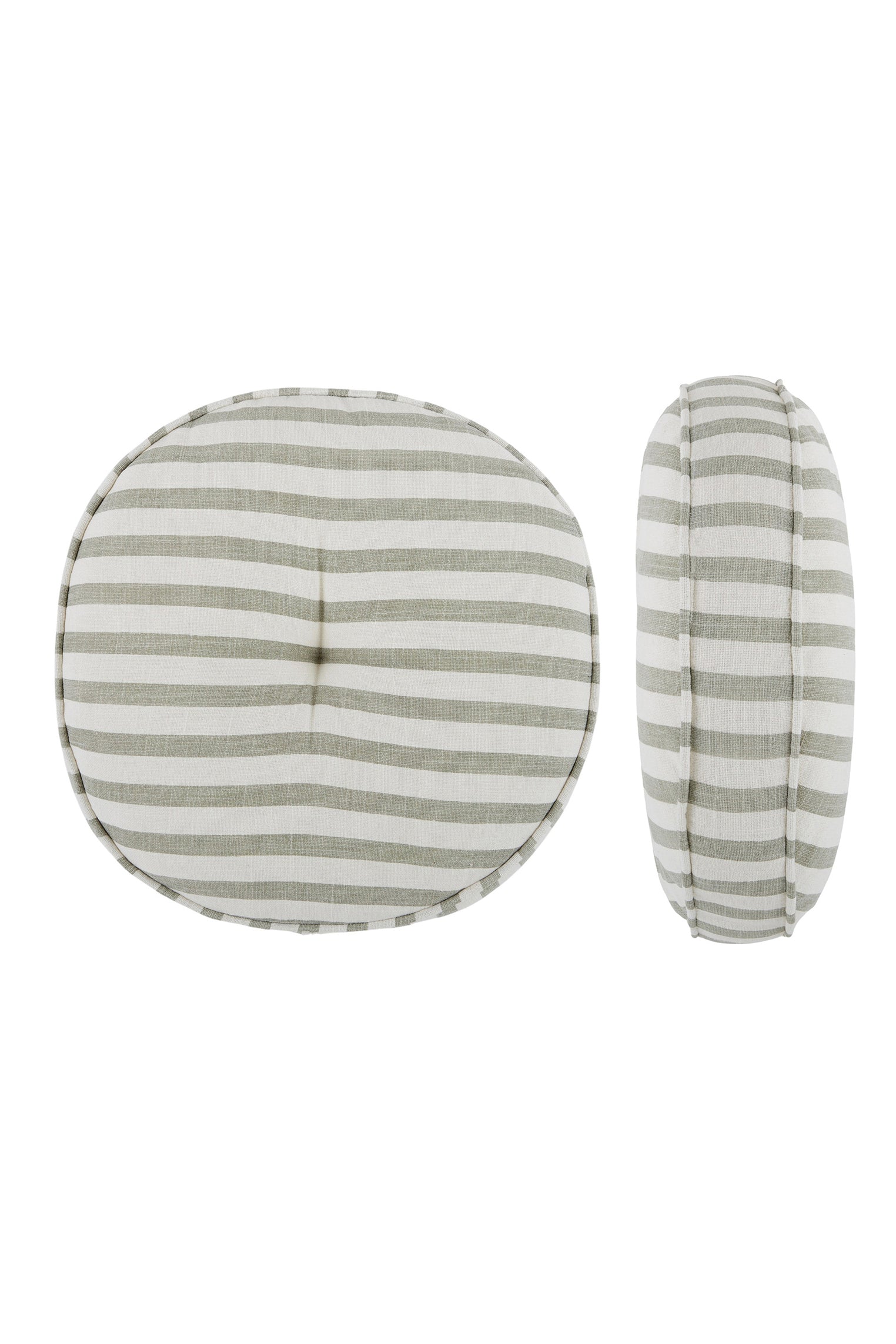 Harbour Round Cotton Cushion Sage - Magpie Style