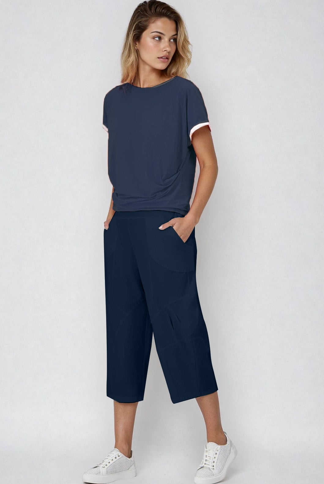 PAULA RYAN Osaka Pant - Microjersey Shadow Blue - Paula Ryan