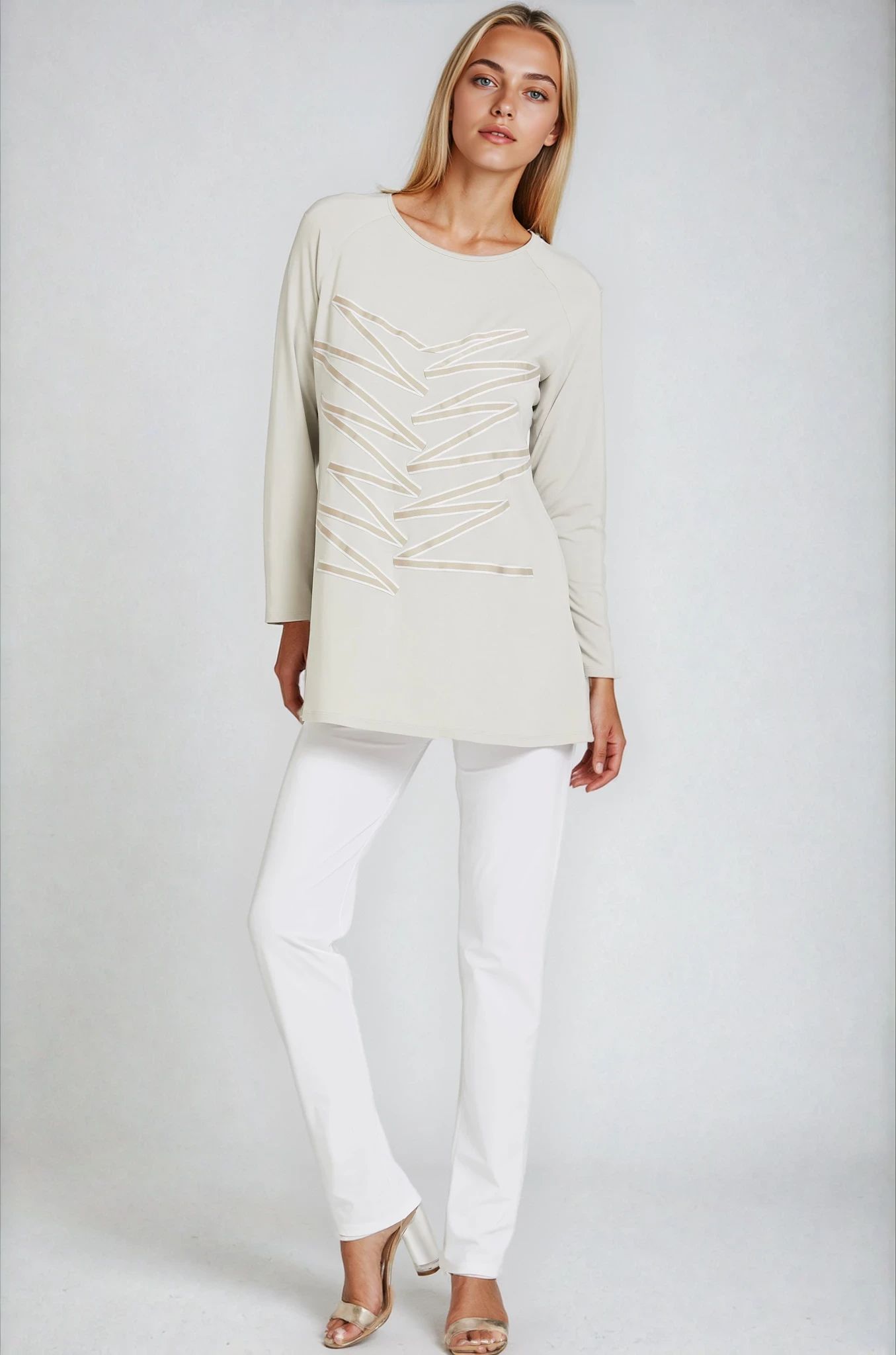 PAULA RYAN Narrow Leg Pant - Classic Microjersey White - Paula Ryan