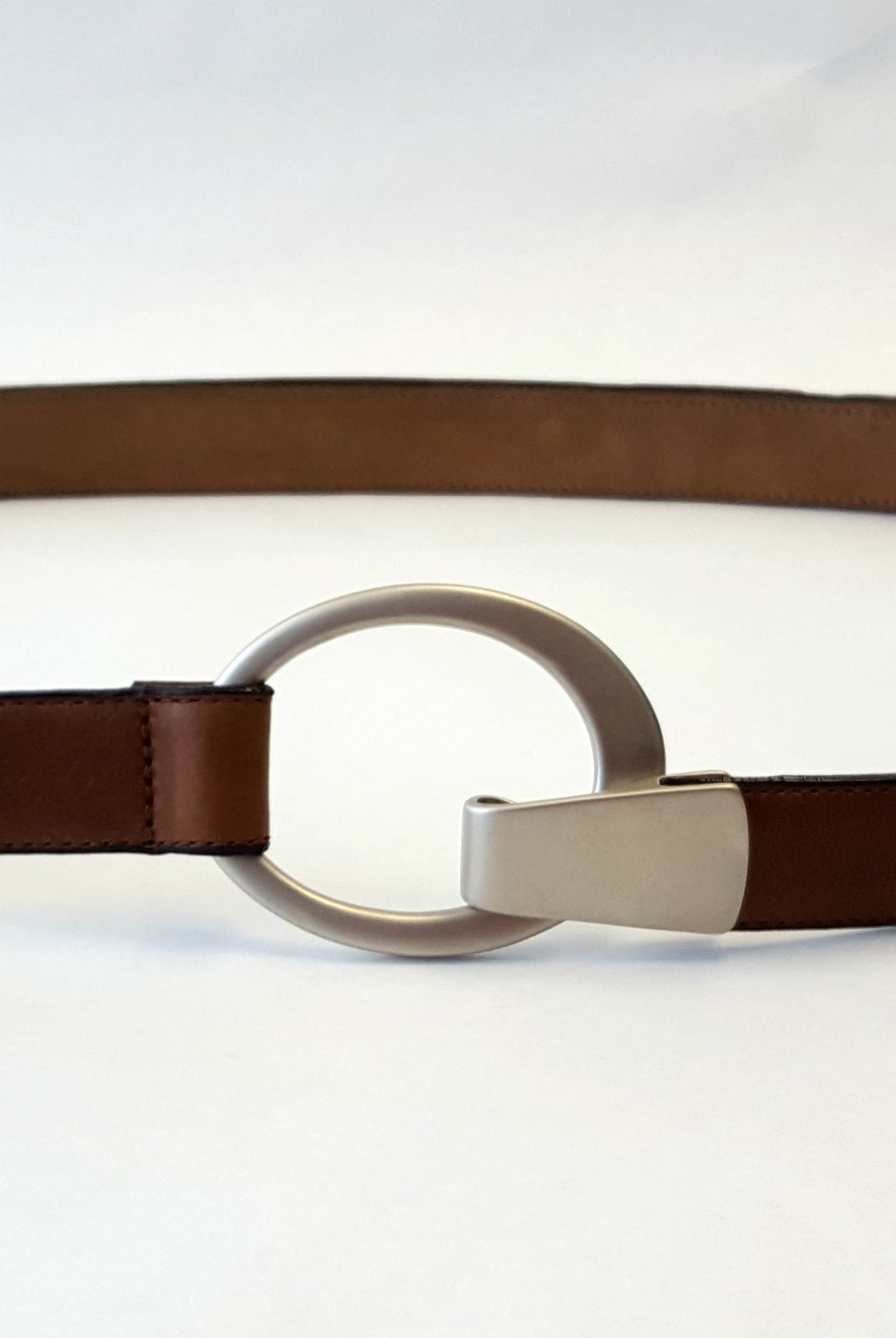 PAULA RYAN Hook and Oval Adjustable Belt - Tan/Gold & Tan/Nickel - Paula Ryan