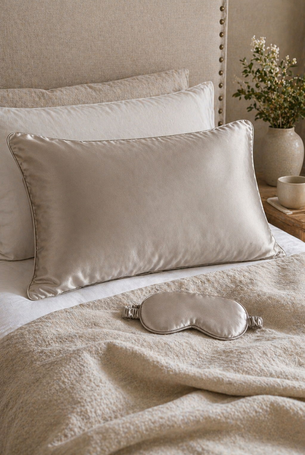 SILK SENSATION - Eye Mask - Taupe - Paula Ryan