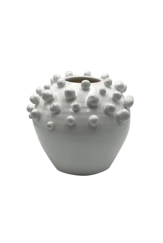Terracotta Ball Vase - White - Magpie Style