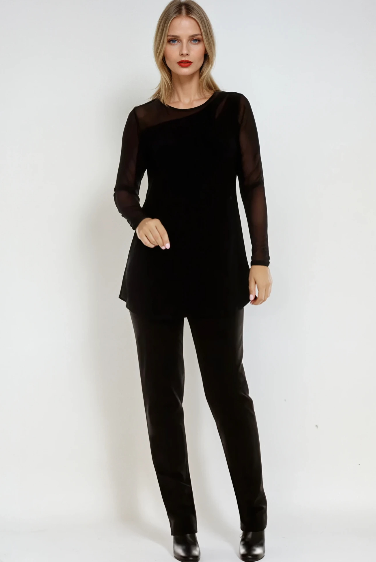 PAULA RYAN Narrow Leg Pant - Black Roma - Paula Ryan