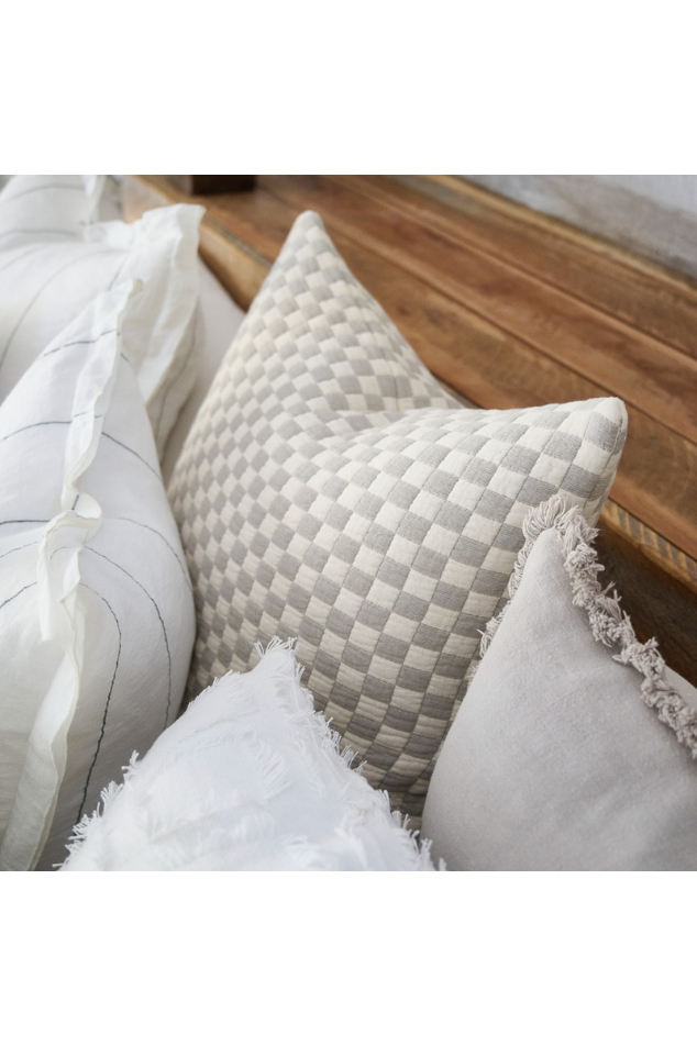 Gambit Cushion - White/Silver 50x50cm - Magpie Style