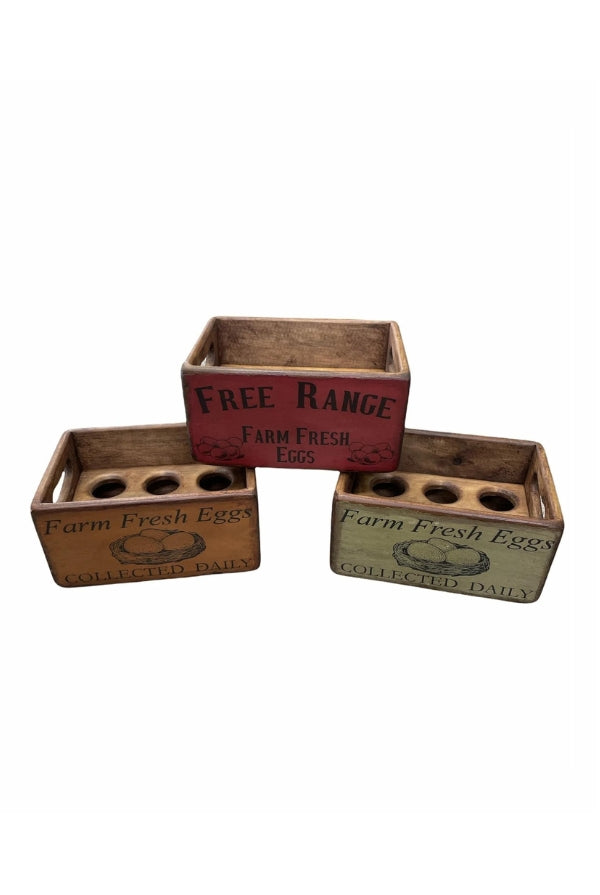 Wooden Vintage Egg Tray - 6 Egg - Magpie Style