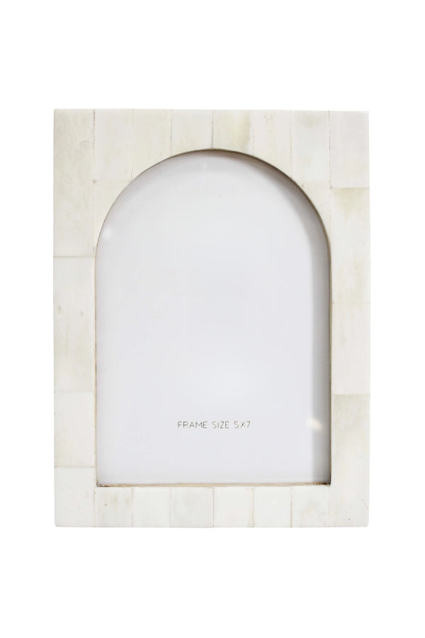 Cream Arched Bone Inlay Photo Frame - 5 x 7 - Magpie Style