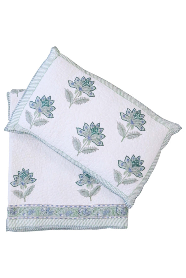 Bedspread/Quilt Set Blue Sage Set - Magpie Style