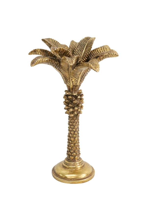 Gold Large Queen Palm Candle Holder - Magpie Style