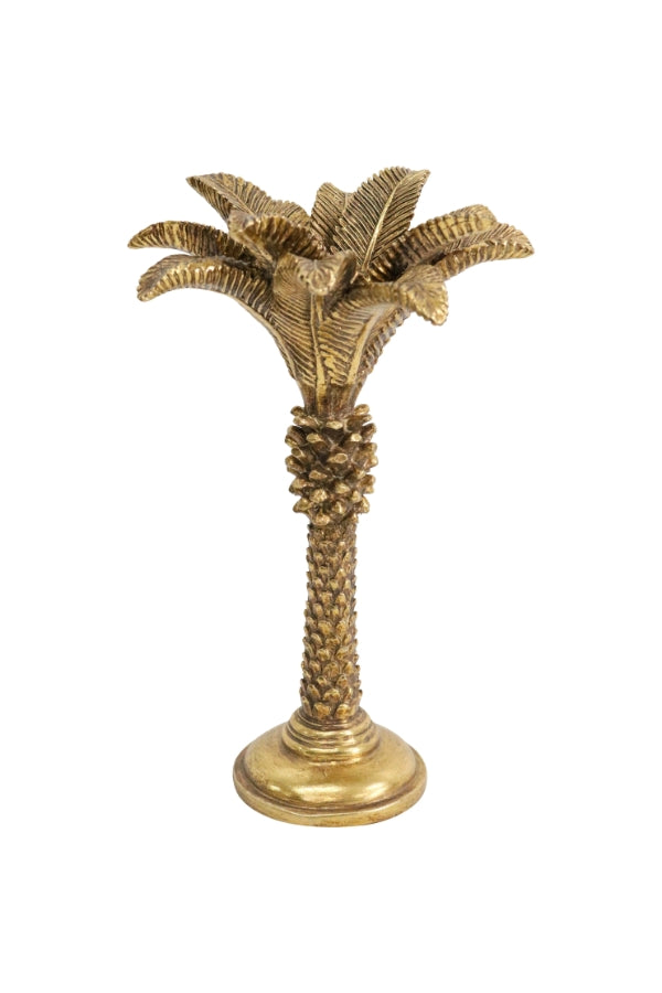 Gold Large Queen Palm Candle Holder - Magpie Style