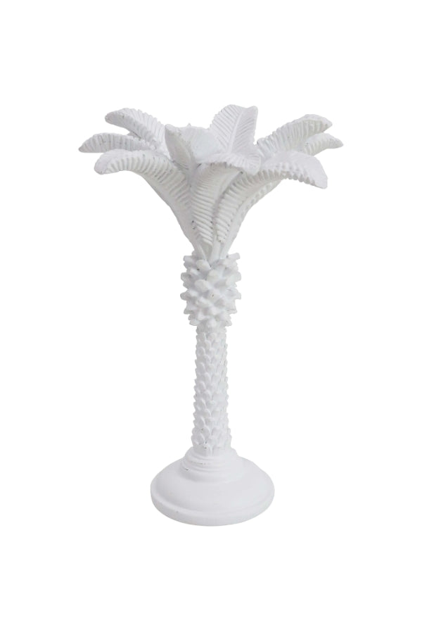 White Medium Queen Palm Candle Holder - Magpie Style