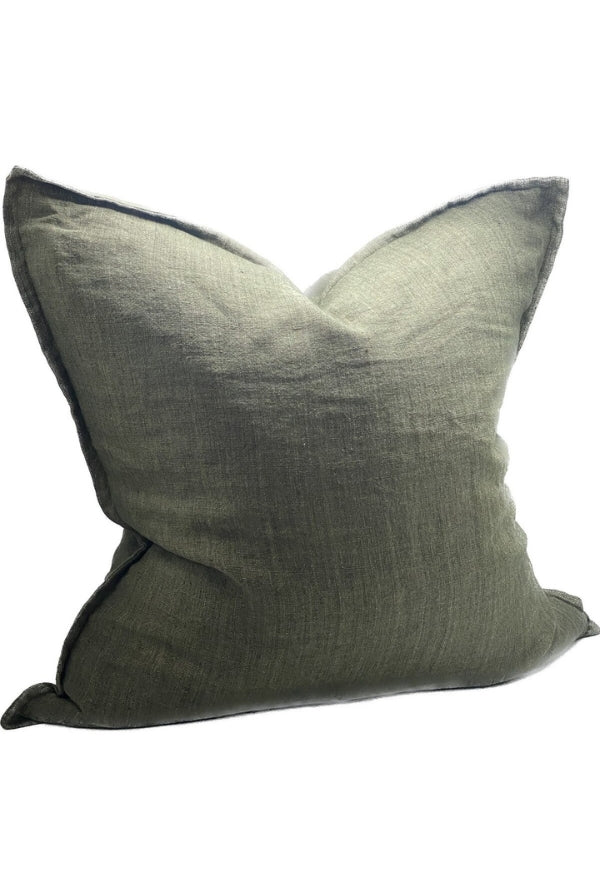 Linen Cushion - Dusty Olive - Magpie Style