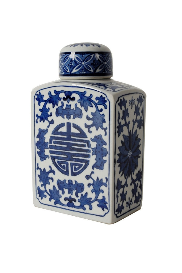 Small Blue and White Jar - Magpie Style