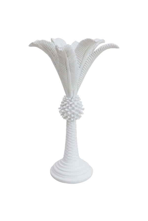White Large Queen Palm Candle Holder - Magpie Style