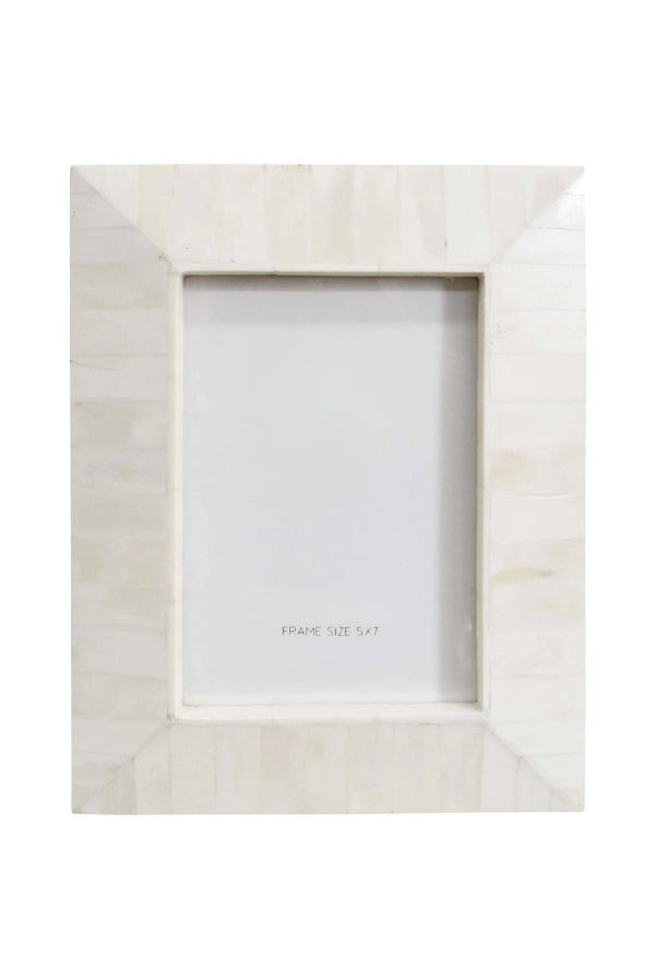 Cream Tapered Bone Inlay Photo Frame - 5 x 7 - Magpie Style