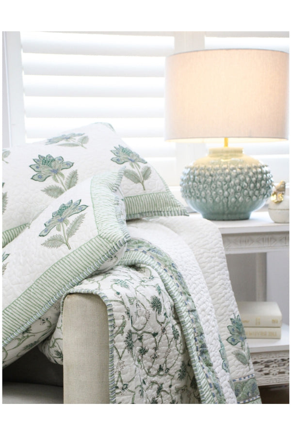 Bedspread/Quilt Set Blue Sage Set - Magpie Style