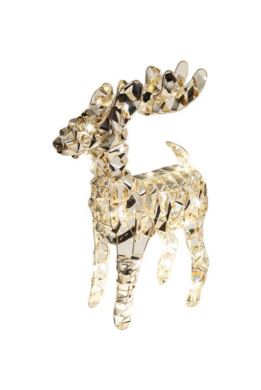 Vegas Reindeer Gold: 37cm - With Lights - Magpie Style