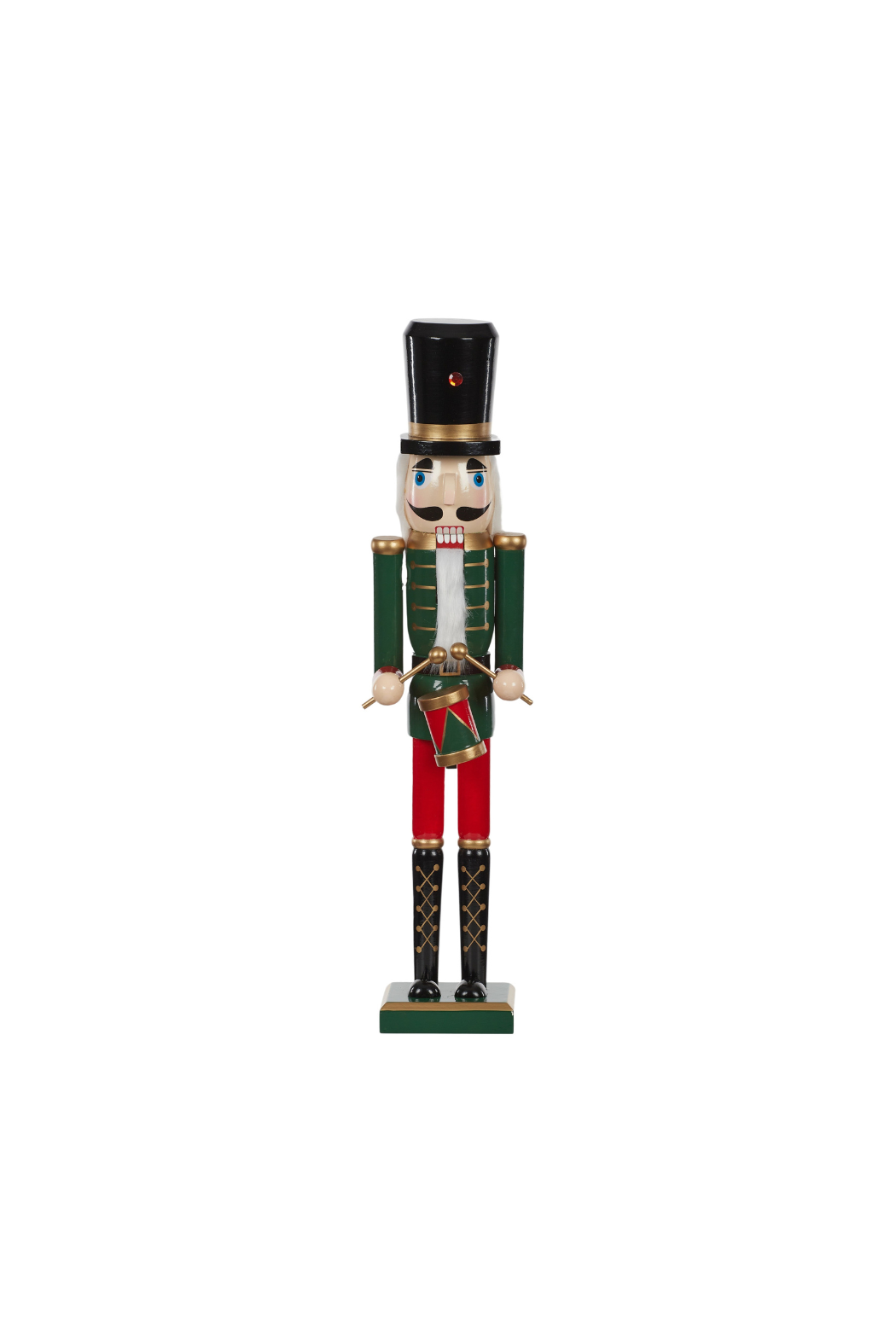 Wooden Nutcracker Drummer - Red/Green - Magpie Style