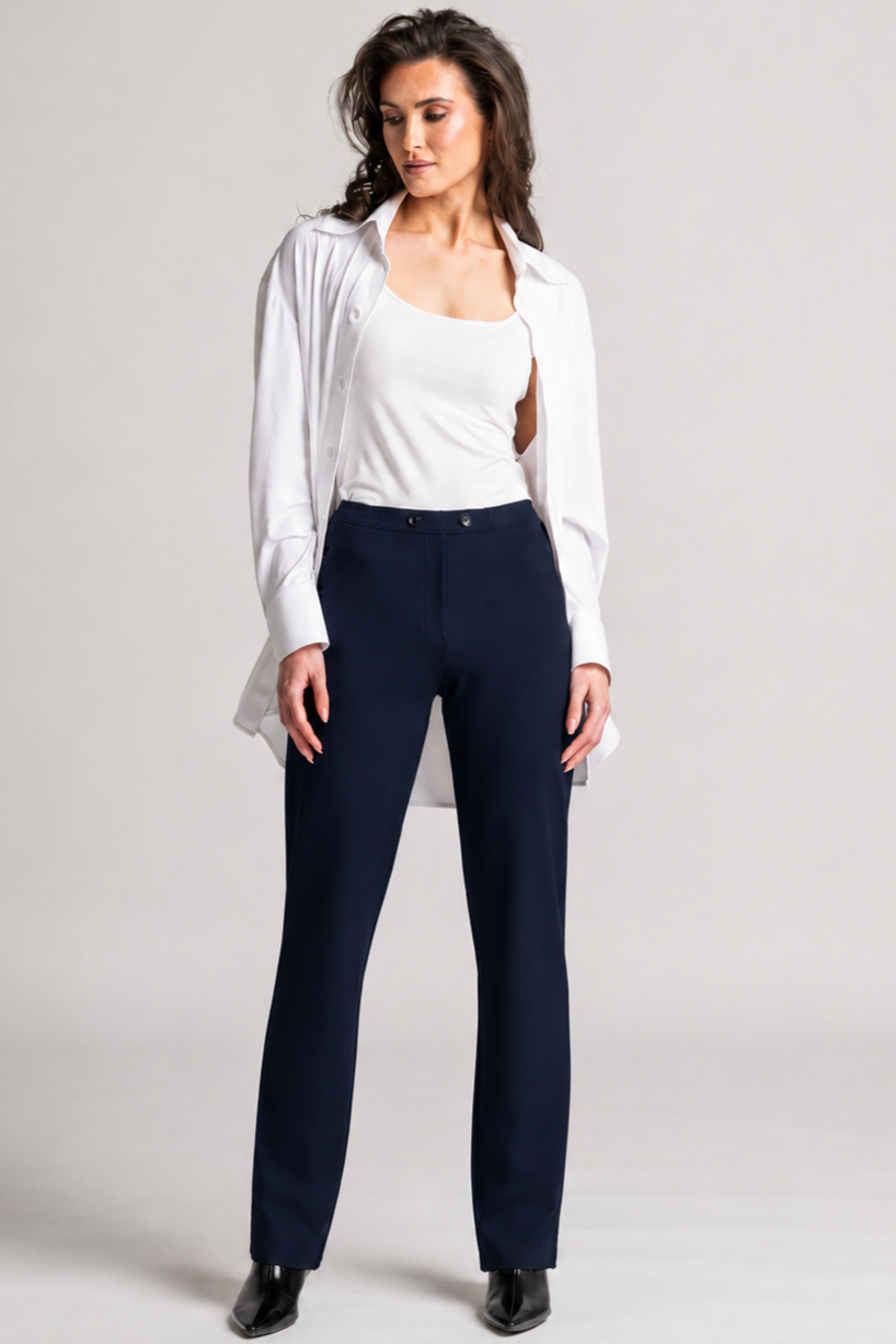 PAULA RYAN Tailored Pant - Roma Navy - Paula Ryan