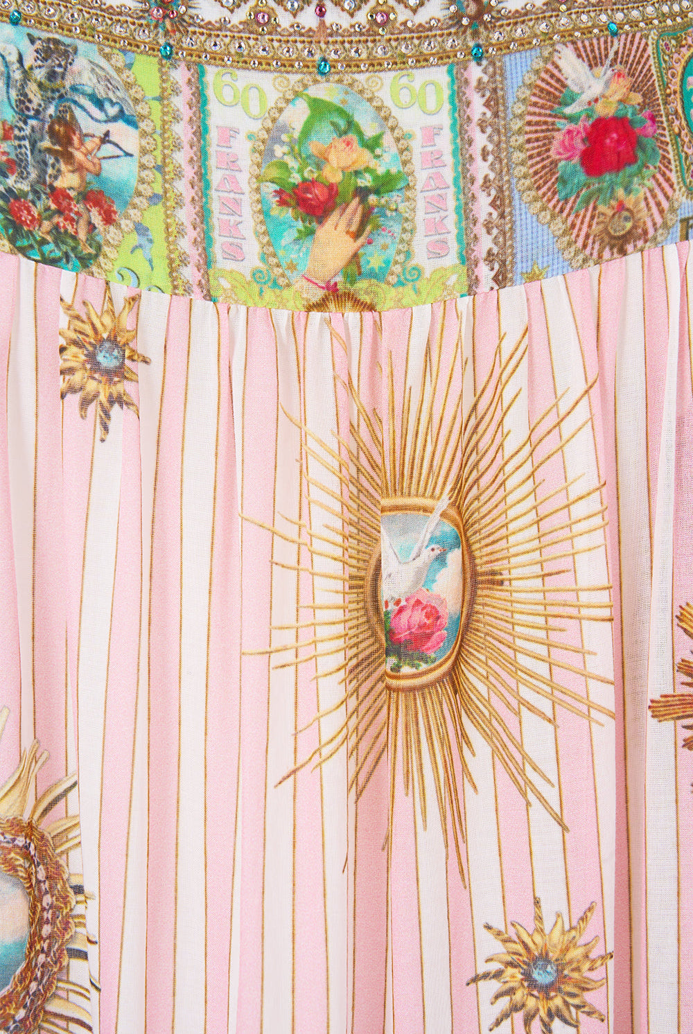 CAMILLA Long Tiered Dress with Bow Ties - Painted Prayers - view 7