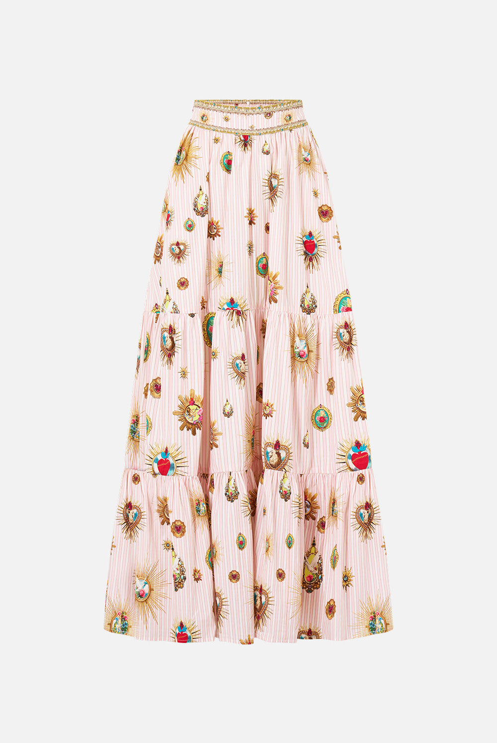 CAMILLA High Waisted Tiered Skirt - Painted Prayers - view 3